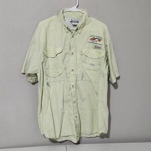 Columbia Shirt Mens Size L Green flaws spots FLAWS Specs & Spots 2007
